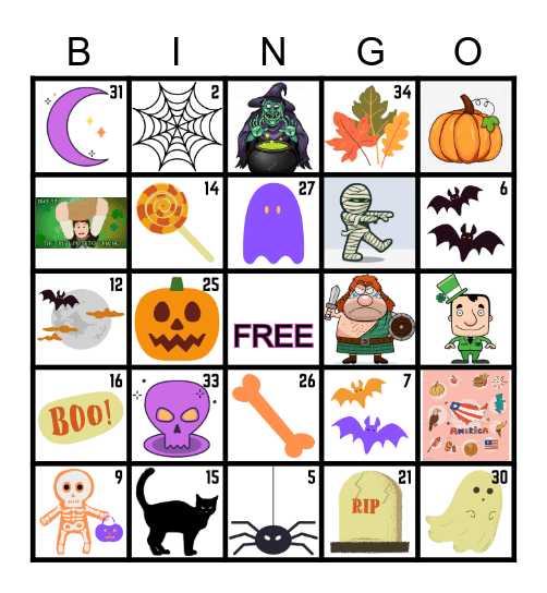 Halloween Bingo Card