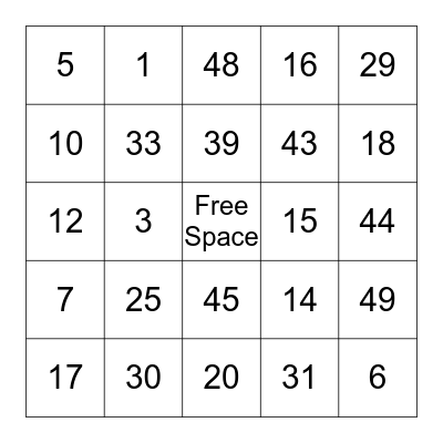 Bingo Card