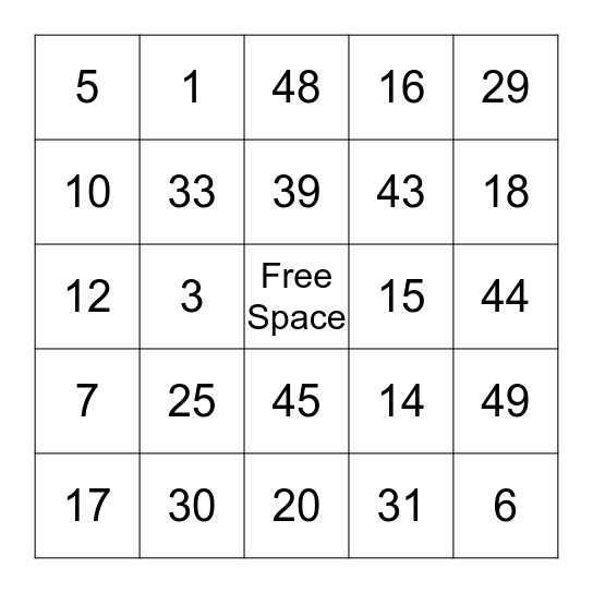 Bingo Card
