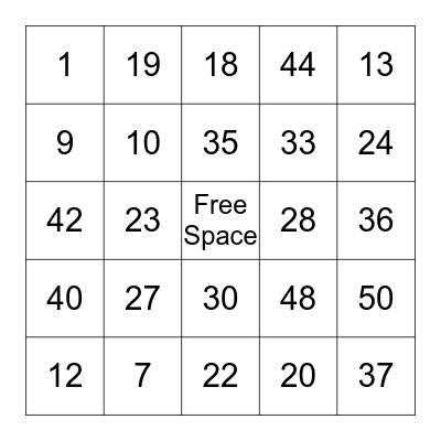 Bingo Card