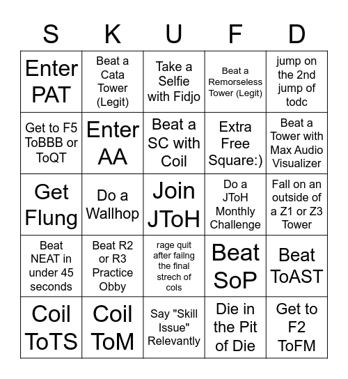 Scuffed JToH Bingo Card