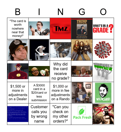 PSA Results Department Bingo Card