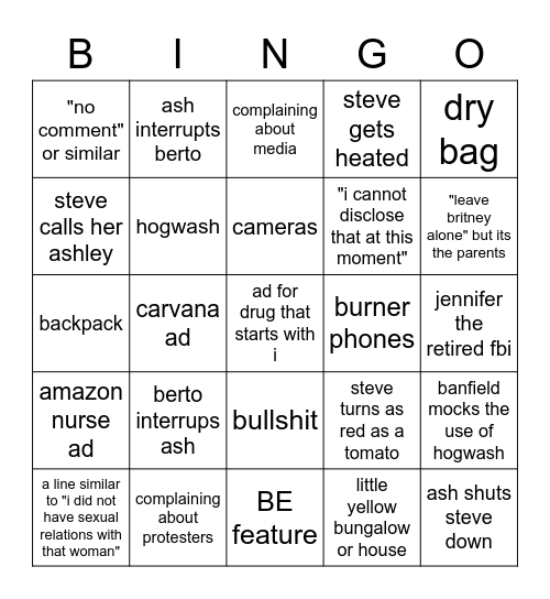 banfield bingo (steven interview edition) Bingo Card