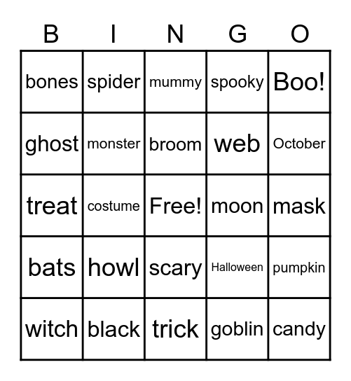 🎃 Halloween Bingo 🎃 Bingo Card
