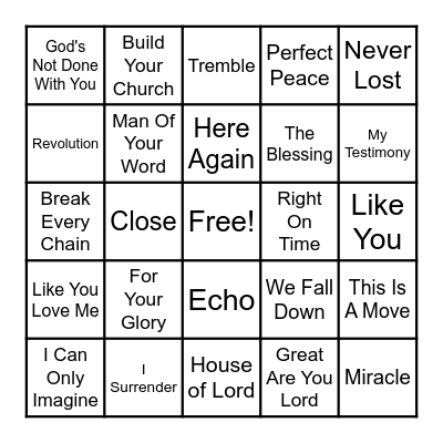 Uproar Musical Bingo Card