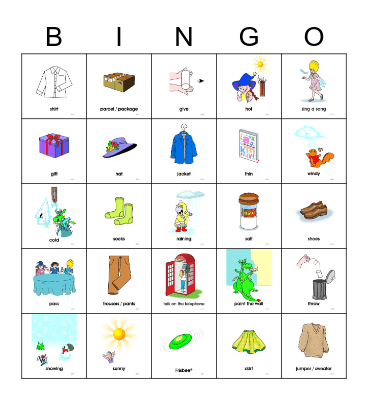 Vocabulary Bingo Card