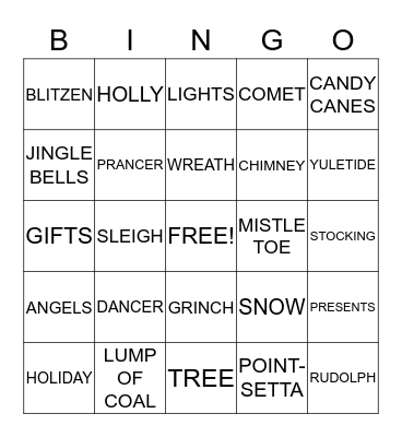 HOLIDAY BINGO Card