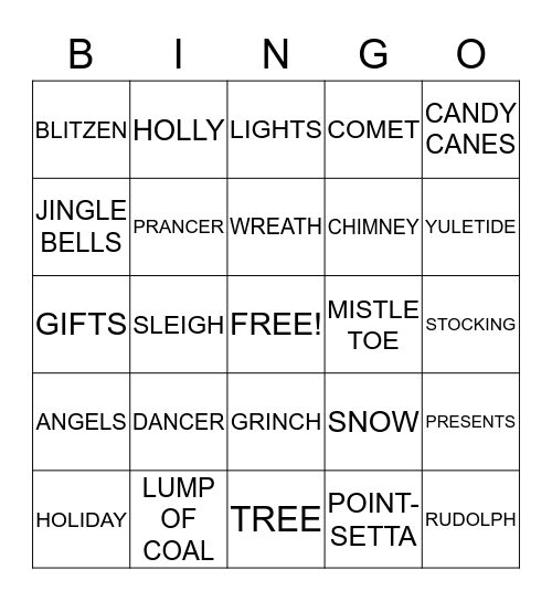 HOLIDAY BINGO Card