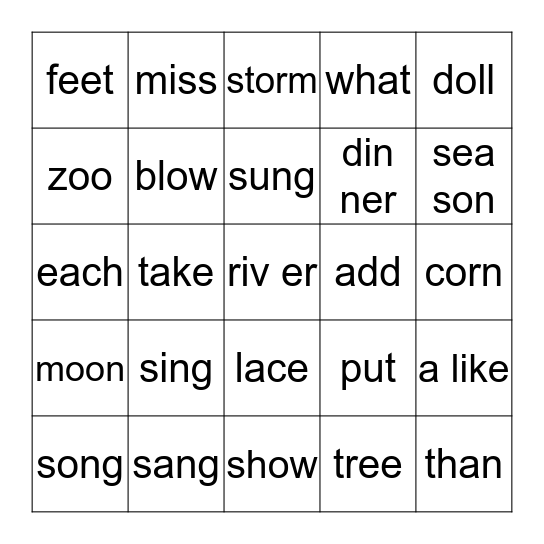 I - 3 - 1 Bingo Card