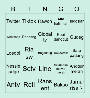 ALARICK. Bingo Card