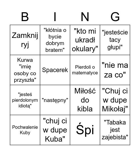 Kranek Famiński Bingo Card