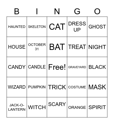 HALLOWEEN Bingo Card