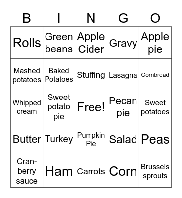 Friendsgiving Bingo Card