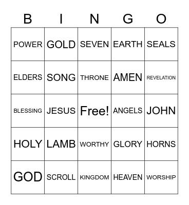 REVELATION BINGO Card