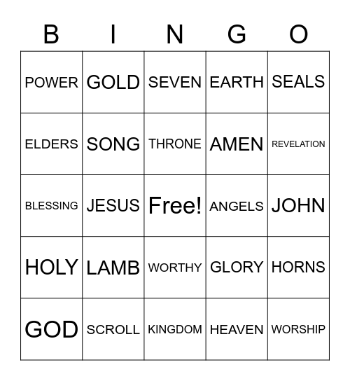 REVELATION BINGO Card
