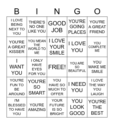WORDS OF AFFIRMATION Bingo Card