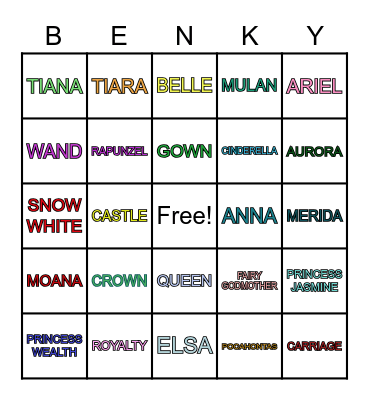 PRINCESS WEALTH Bingo Card