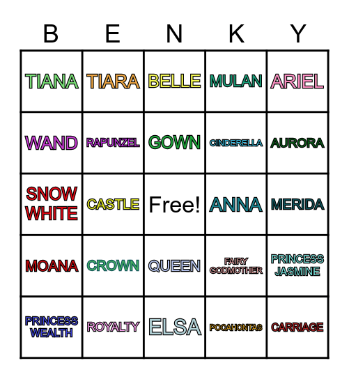PRINCESS WEALTH Bingo Card
