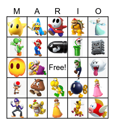Mario Bingo Card