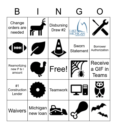 Construction Bingo Card