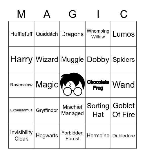 Harry Potter Bingo Card