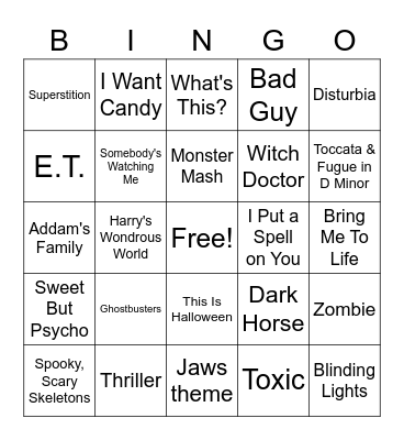Halloween Bingo Card