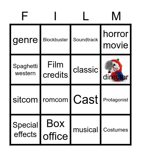Films - vocabulary Bingo Card