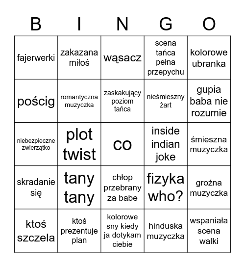 tany tany Bingo Card