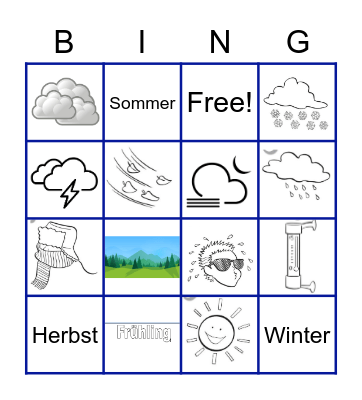 das Wetter Bingo Card