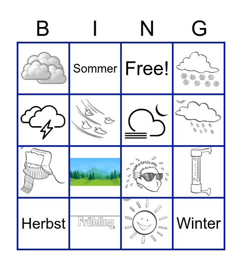 das Wetter Bingo Card
