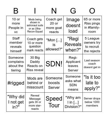 Deoxys Reveal Bingo Card