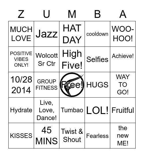 ZUMBA BINGO! Bingo Card