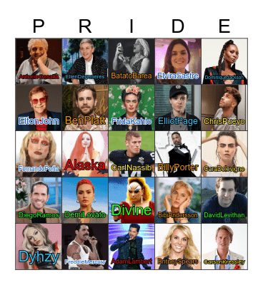 Pride Month Bingo Card