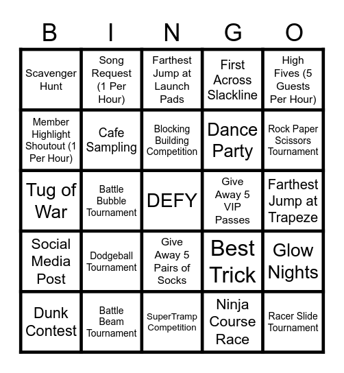 Memorable Moments Bing0 Bingo Card