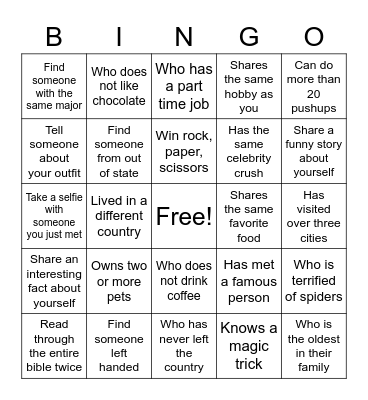 GRN Human Bingo Card