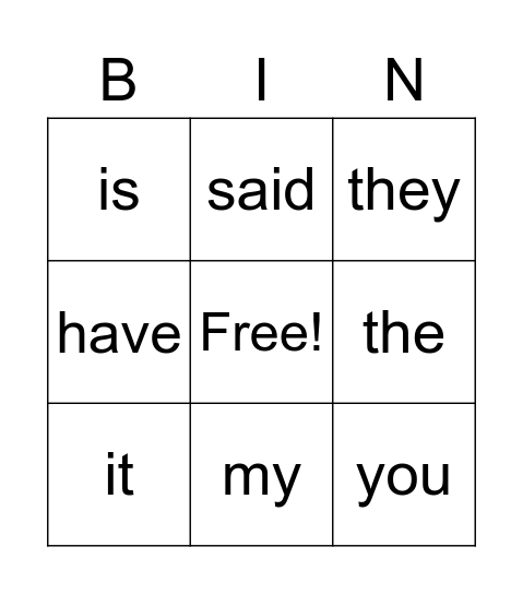 Triangles Bingo Card