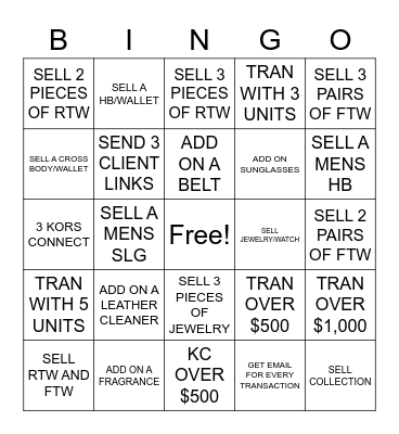 SELLING SATURDAY Bingo Card