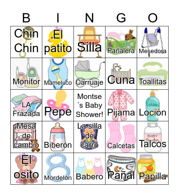 Baby Shower Bingo Card