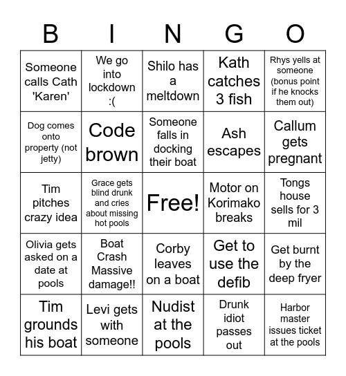 Cath and Olivia's 2021/22 Bingo Sheet Bingo Card