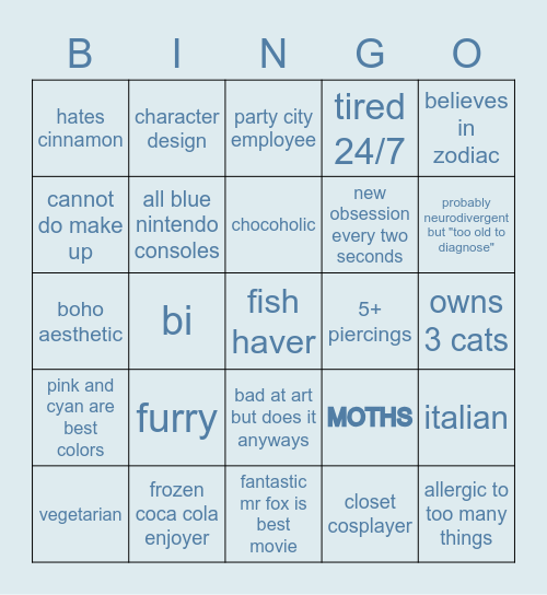 Sava :3 Bingo Card