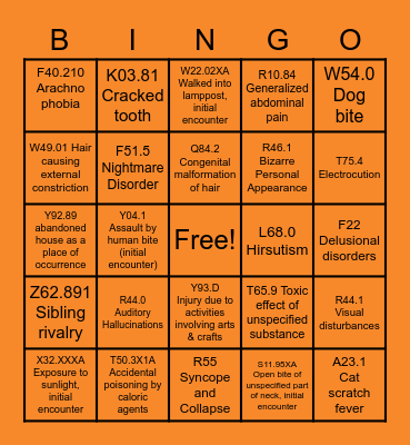 CDI HALLOWEEN Bingo Card