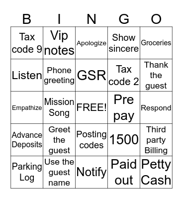 Learning Trivia Bingo Card