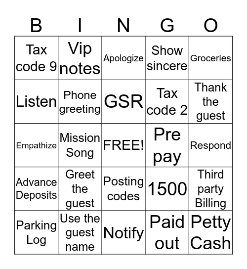 Learning Trivia Bingo Card