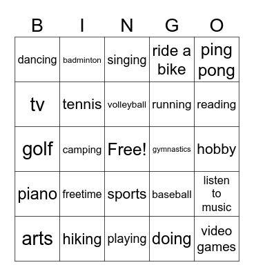 Sunday 2:15 Class Bingo Card