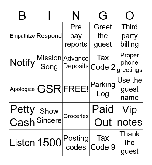I believe Bingo Card