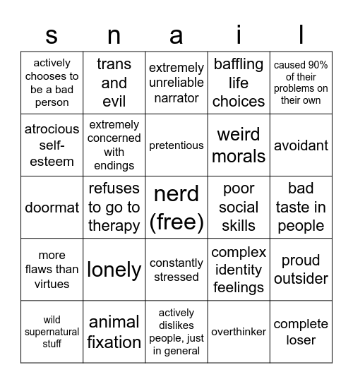 fish oc bingo Card