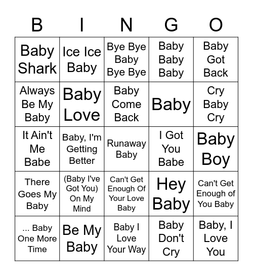 The Baby Bingo Card