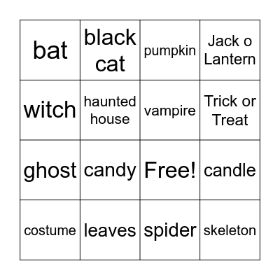 Happy Halloween! Bingo Card