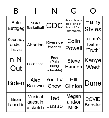 SNL Bingo Card