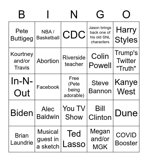SNL Bingo Card